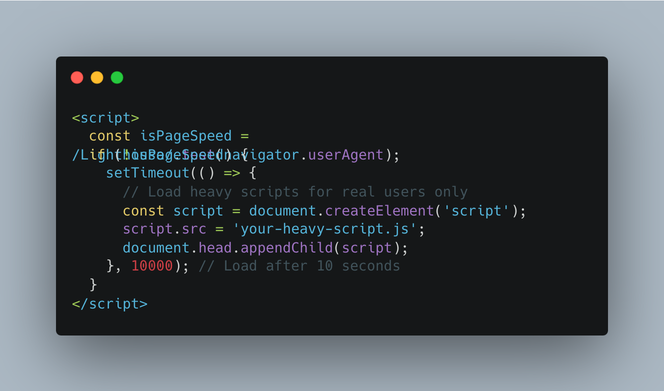 How to Choose a Shopify Speed Optimization App That Actually Works 2 Delaying Scripts During PSI Tests