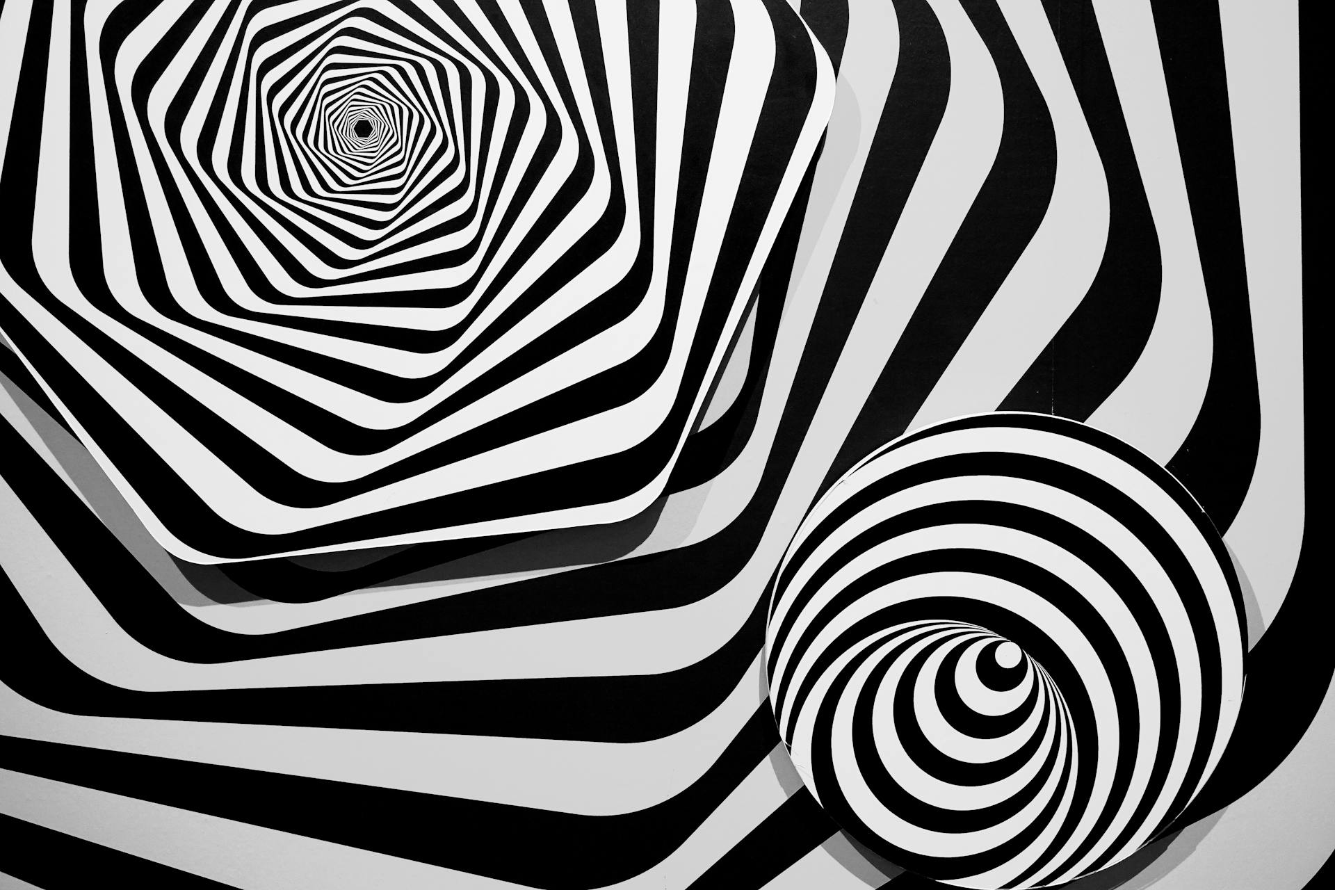 Abstract black-and-white spiral illustration representing challenges and risks in AI-powered shopping such as AI hallucinations and incorrect recommendations