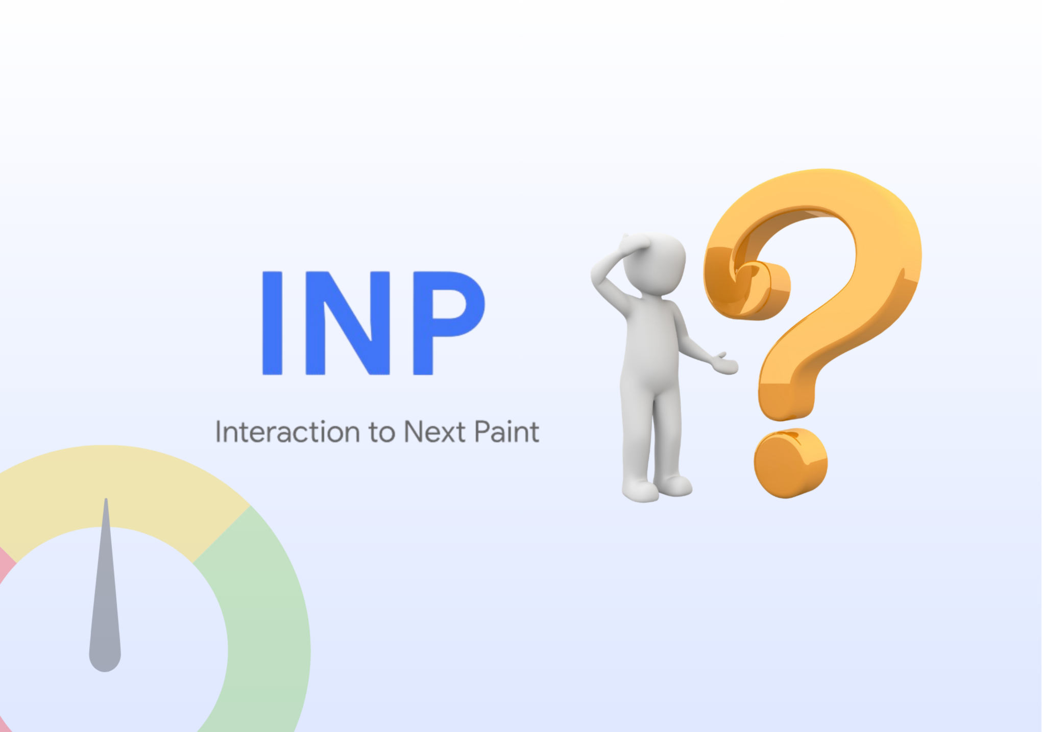 What is INP (Interaction to Next Paint) illustration showing Core Web Vitals responsiveness metric, performance speed gauge, and user confusion about slow Shopify store interactions.