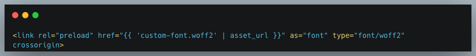 HTML preload font example showing how to load critical fonts earlier, reduce render-blocking resources, and improve above-the-fold content rendering.