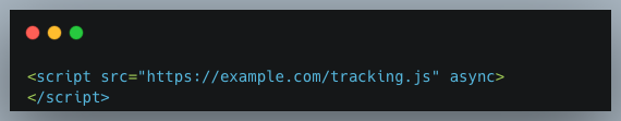 Async JavaScript code example showing how to load independent scripts without creating render-blocking resources or delaying page rendering.